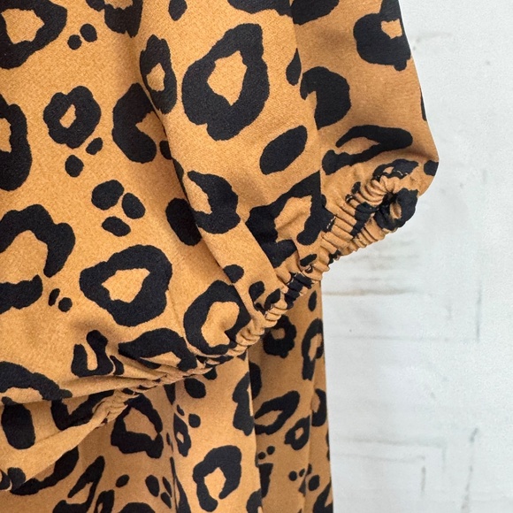 Ava & Viv Womens Brown Animal Print Tunic Tiered Casual Dress Plus Sz. 3X NEW - Picture 6 of 13